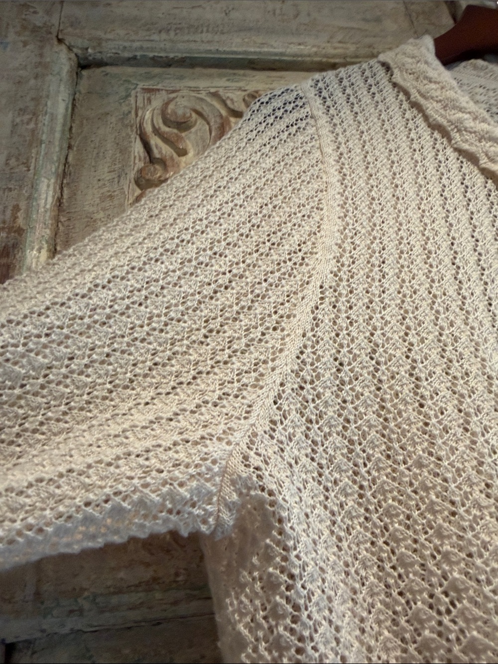 NWOT GAPxDOEN Linen-Blend Pointelle Cardigan  /Chino Beige, XL/ - Picture 4 of 12